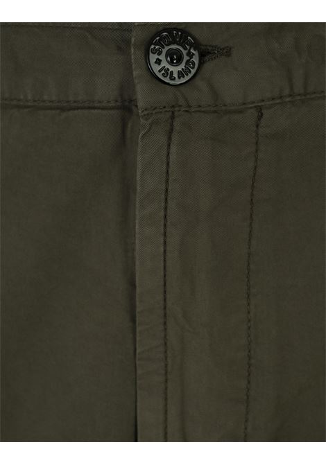Pantaloni Cargo In Twill Di Cotone Verde Militare STONE ISLAND | K1S153100304-S0010V0054